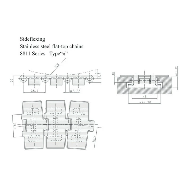 Flat-top Chains 8811 Series Typeπ suppliers Flat-top Chains 8811 Series Typeπ suppliers