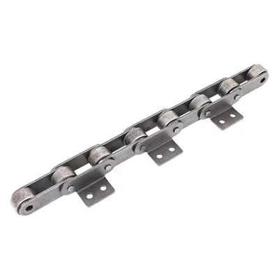 Double Pitch Transmission Chains with Attachments